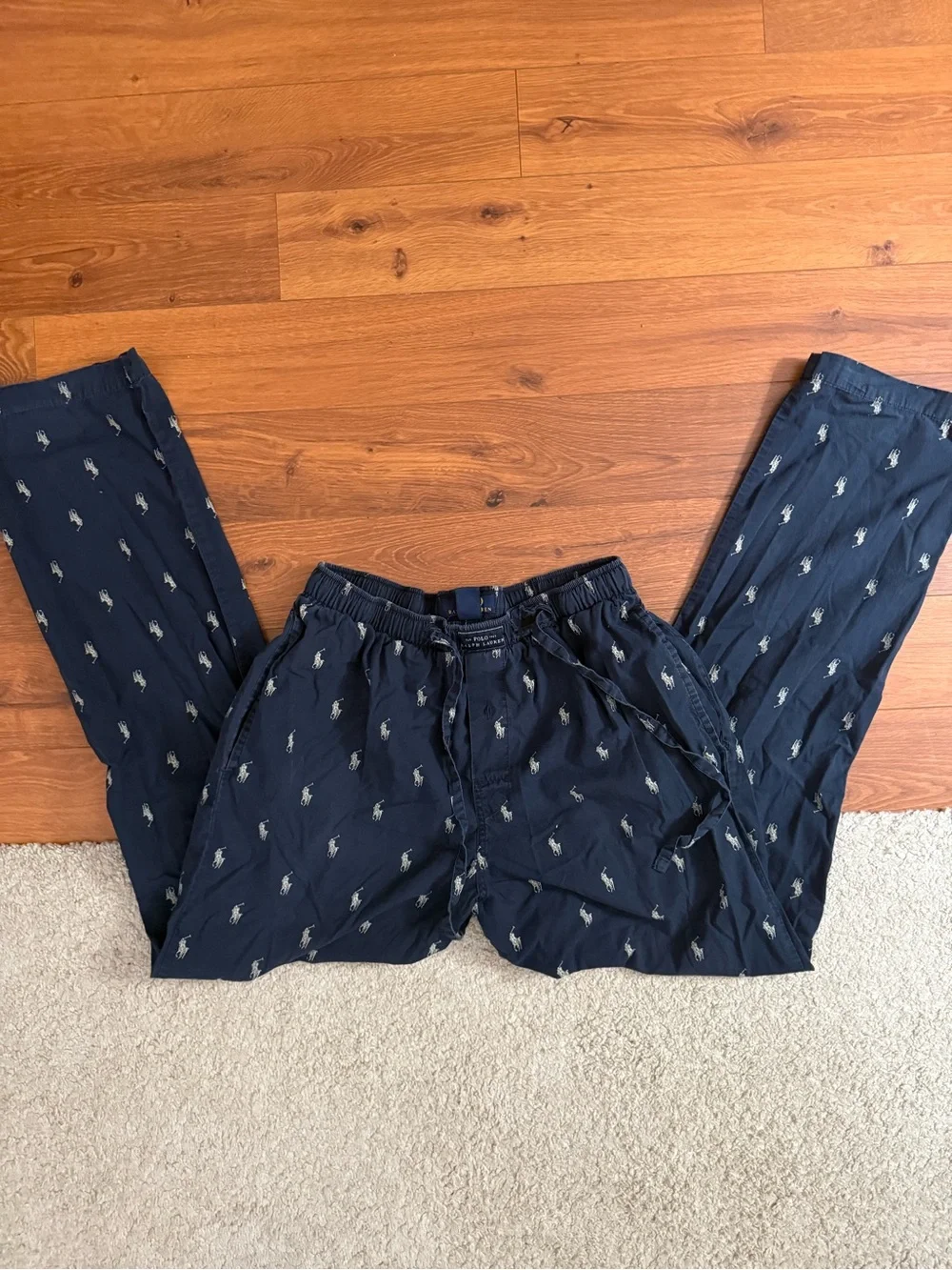Polo by Ralph Lauren Navy Polo Pony Print Kids Pajama Bottoms